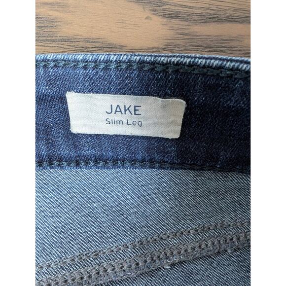 Mavi Jeans Jake Slim Leg Mens 34x32 Blue Dark Wash Distressed - Picture 5 of 9
